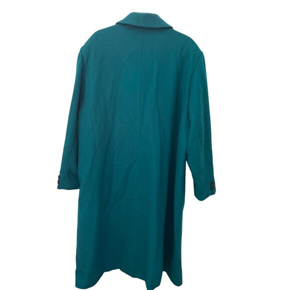 Adolfo Classics teal green double breasted two button wool coat size 22 - Picture 2 of 5